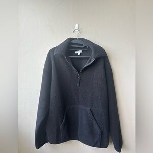 Topshop Black Half-Zip Sweater